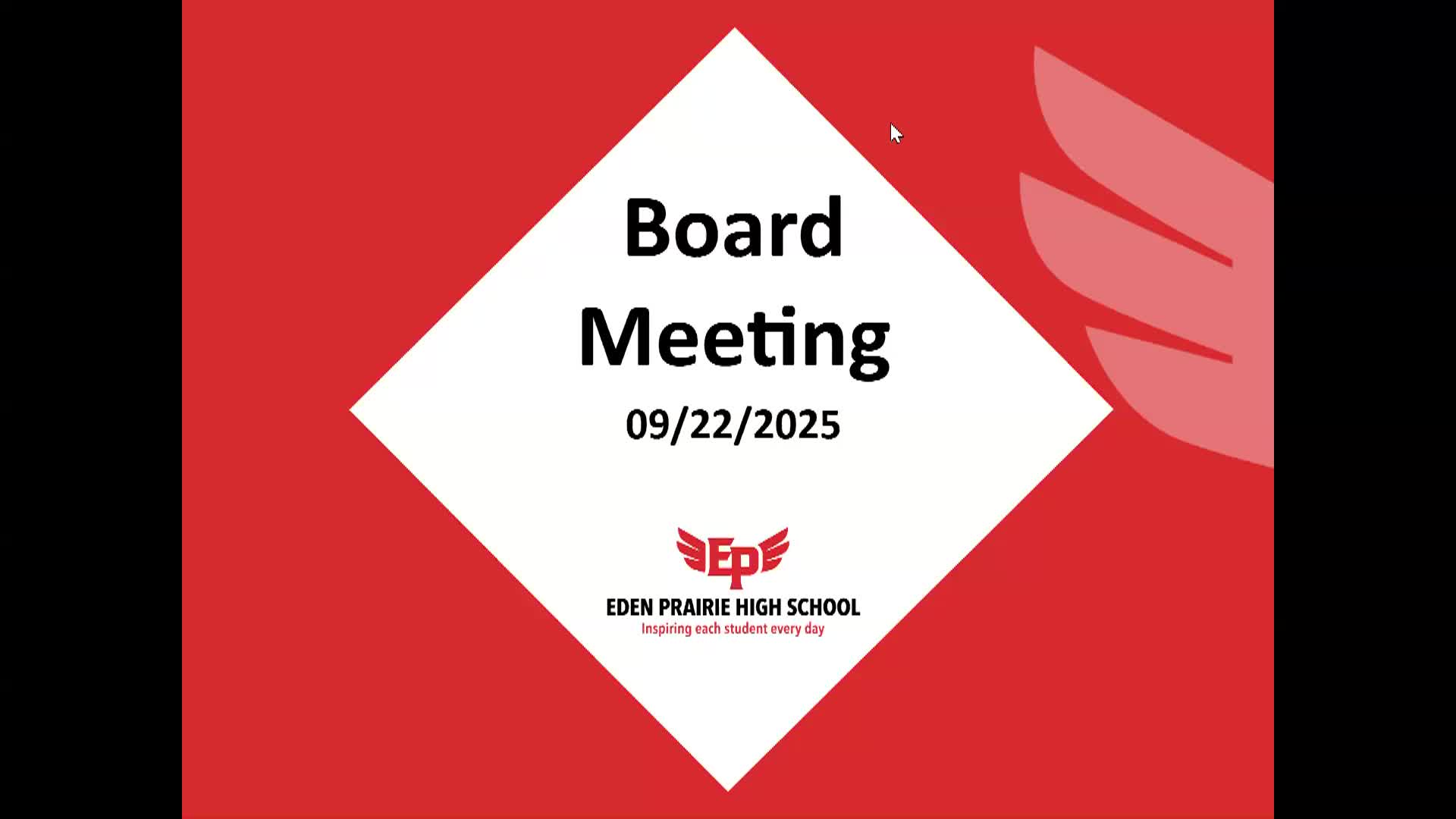 Thumbnail image for Eden Prairie School Board: September 23, 2025