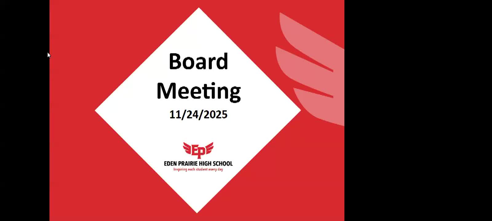 Eden Prairie Schools- November 24th, 2025 Board of Education Meeting
