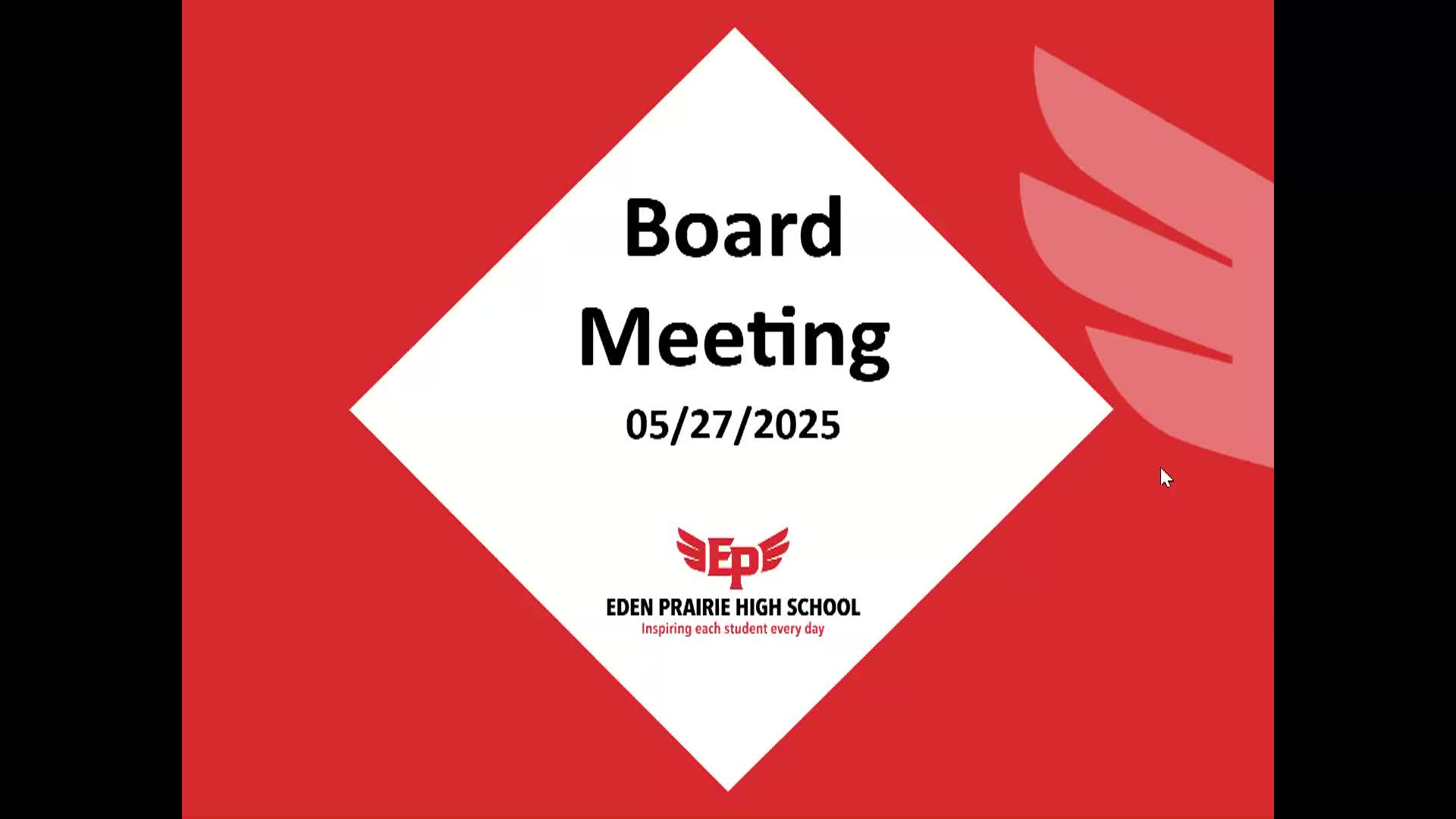 Thumbnail image for Eden Prairie Schools- May 27th, 2025 Board of Education Meeting